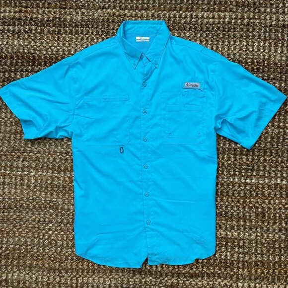Columbia PFG Performance Outdoor Shirt Fishing Hiking (Medium) Blue Vent… - Picture 2 of 7